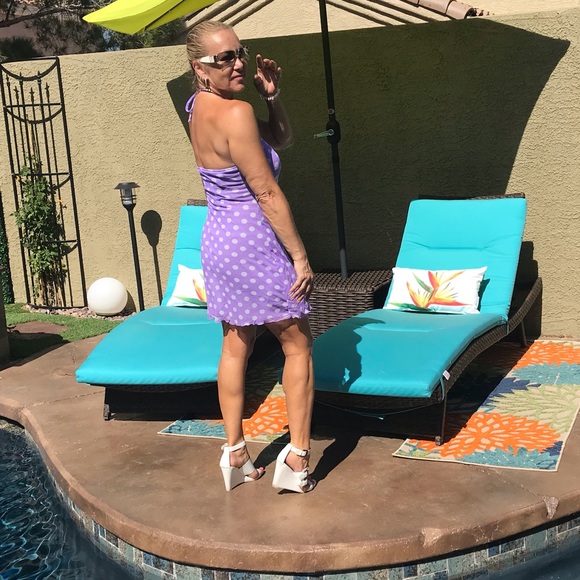 🌹Purple & white summer dress - Picture 4 of 8